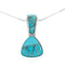 Southwest Turquoise Inlay Sterling Silver Box Chain Necklace Set JX129086